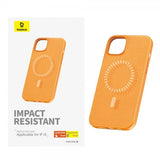 Baseus iPhone 15 Deksel Fauxther Series MagSafe Oransje