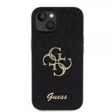 Guess iPhone 15 Deksel Fixed Glitter Svart