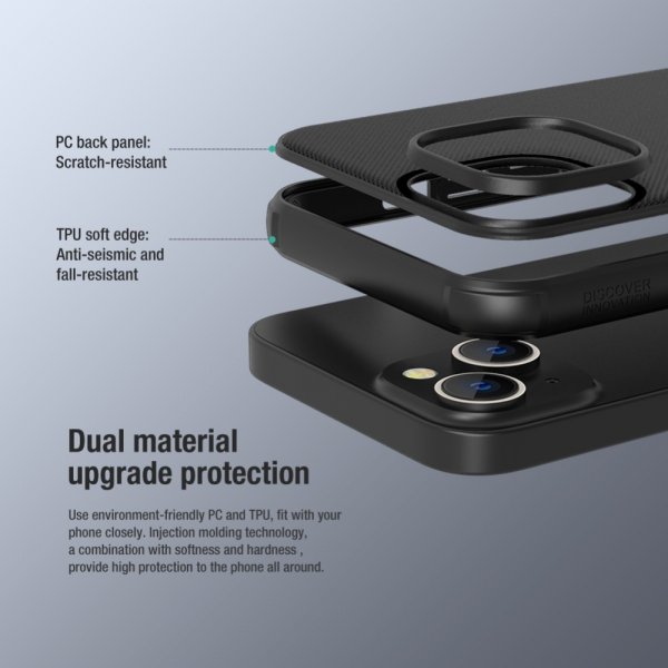 Nillkin iPhone 15 Deksel Frosted Shield Pro MagSafe Blå