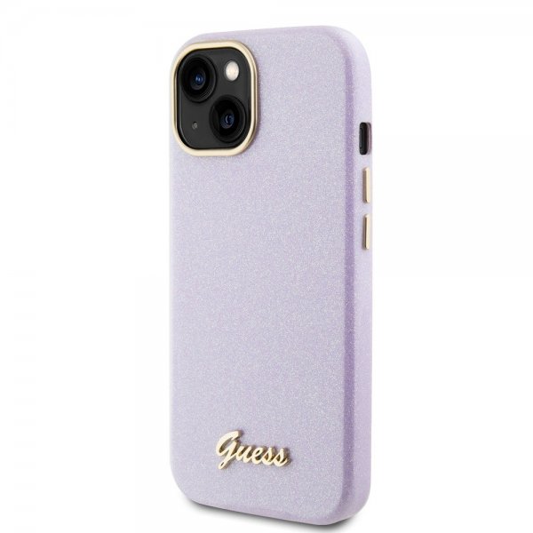 Guess iPhone 15 Deksel Full Glitter Wrapped Lilac