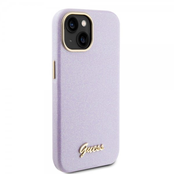 Guess iPhone 15 Deksel Full Glitter Wrapped Lilac