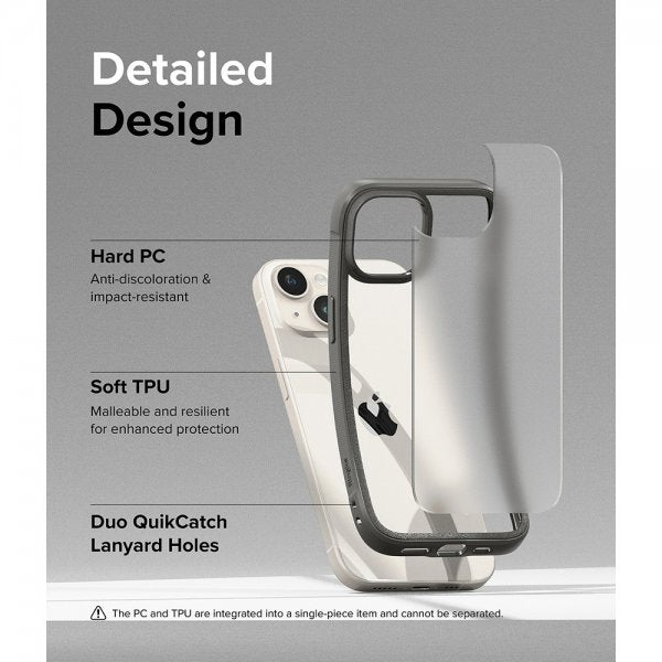 Ringke iPhone 15 Deksel Fusion Bold Matte Gray
