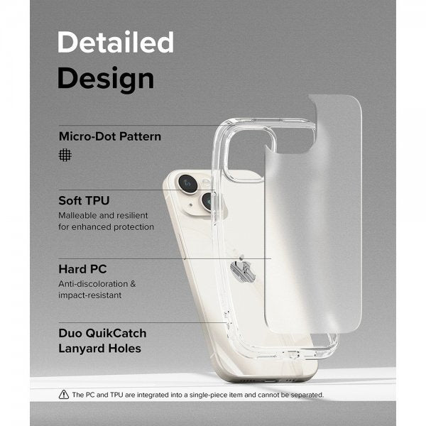 Ringke iPhone 15 Deksel Fusion Matte Clear