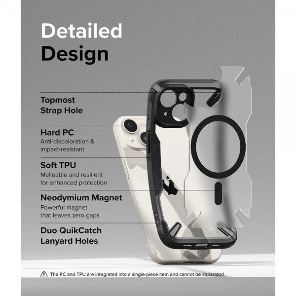 Ringke iPhone 15 Deksel Fusion X Magnetic Matte Black