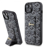 Guess iPhone 15 Deksel G Cube Grip Stand Svart