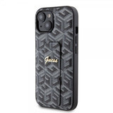 Guess iPhone 15 Deksel G Cube Grip Stand Svart