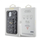 Guess iPhone 15 Deksel G Cube Grip Stand Svart