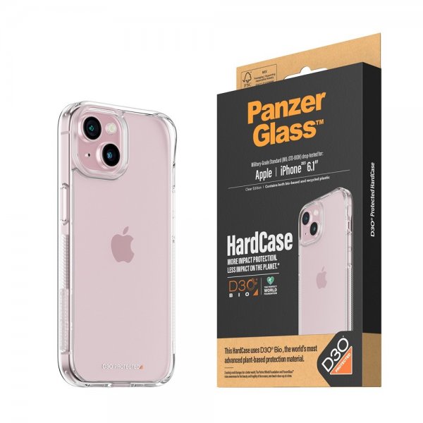 PanzerGlass iPhone 13/14/15 Deksel HardCase D3O Transparent