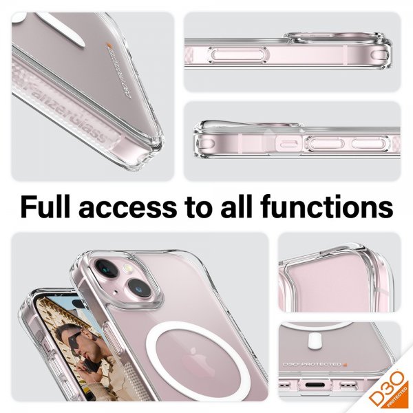 PanzerGlass iPhone 15 Deksel HardCase MagSafe D3O Transparent
