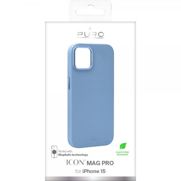 Puro iPhone 15 Deksel ICON Mag Pro Blå