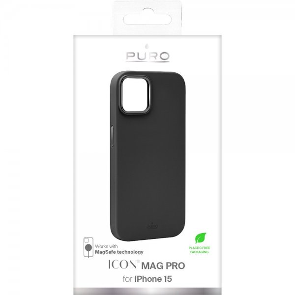 Puro iPhone 15 Deksel ICON Mag Pro Svart