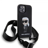 Karl Lagerfeld iPhone 15 Deksel Ikonik Crossbody Svart