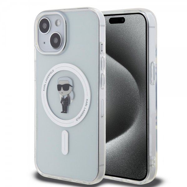 Karl Lagerfeld iPhone 15 Deksel Ikonik MagSafe Transparent