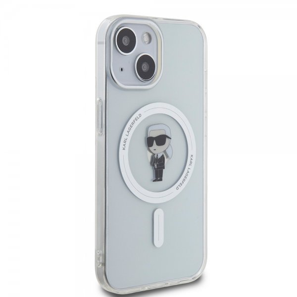 Karl Lagerfeld iPhone 15 Deksel Ikonik MagSafe Transparent
