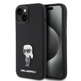 Karl Lagerfeld iPhone 15 Deksel Ikonik Metal Pin Svart
