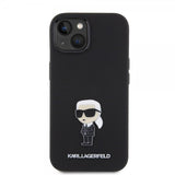 Karl Lagerfeld iPhone 15 Deksel Ikonik Metal Pin Svart