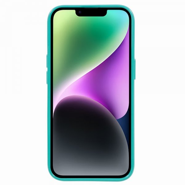 Mercury iPhone 15 Deksel Jelly Glitter Cyan