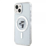 Karl Lagerfeld iPhone 15 Deksel Karl & Choupette Glitter MagSafe Transparent