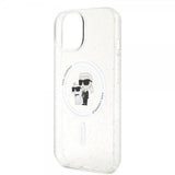 Karl Lagerfeld iPhone 15 Deksel Karl & Choupette Glitter MagSafe Transparent