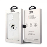 Karl Lagerfeld iPhone 15 Deksel Karl & Choupette Glitter MagSafe Transparent