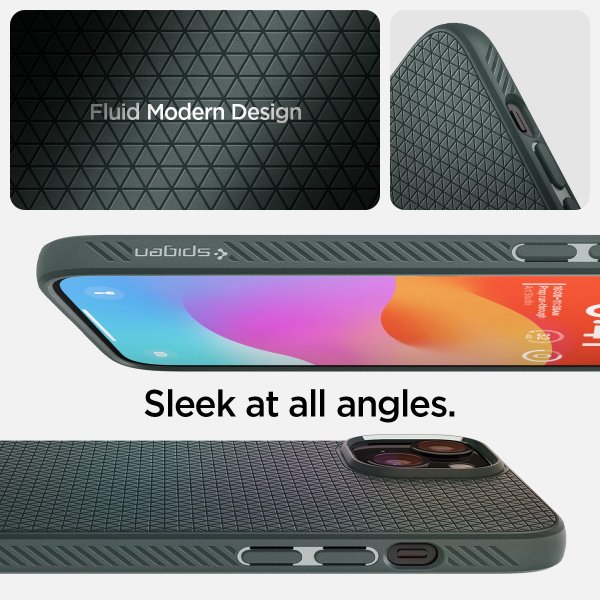 Spigen iPhone 15 Deksel Liquid Air Abyss Green