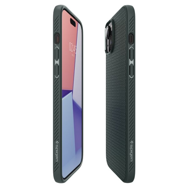 Spigen iPhone 15 Deksel Liquid Air Abyss Green