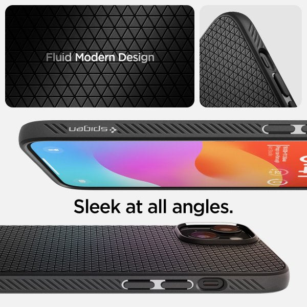 Spigen iPhone 15 Deksel Liquid Air Matte Black