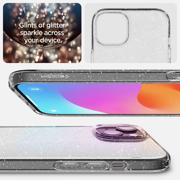 Spigen iPhone 15 Deksel Liquid Crystal Glitter Crystal Quartz