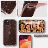 Spigen iPhone 15 Deksel Liquid Crystal Glitter Rose Quartz