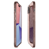 Spigen iPhone 15 Deksel Liquid Crystal Glitter Rose Quartz