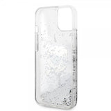 Karl Lagerfeld iPhone 15 Deksel Liquid Glitter NFT Karl Sølv