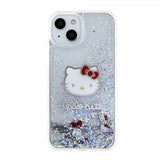 Hello Kitty iPhone 15 Deksel Liquid Glitter Translucent