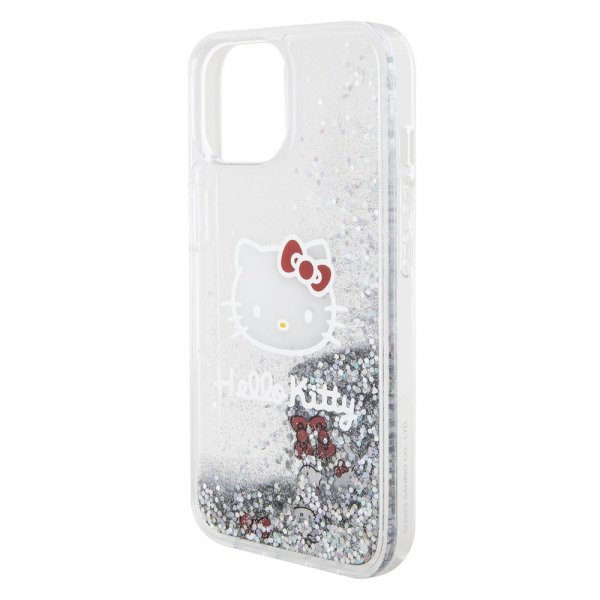 Hello Kitty iPhone 15 Deksel Liquid Glitter Translucent