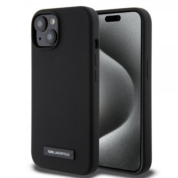 Karl Lagerfeld iPhone 15 Deksel Liquid Silicone MagSafe Svart