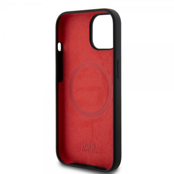 Karl Lagerfeld iPhone 15 Deksel Liquid Silicone MagSafe Svart
