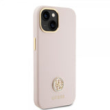 Guess iPhone 15 Deksel Liquid Silicone Metal Logo Rosa