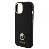 Guess iPhone 15 Deksel Liquid Silicone Metal Logo Svart