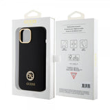 Guess iPhone 15 Deksel Liquid Silicone Metal Logo Svart