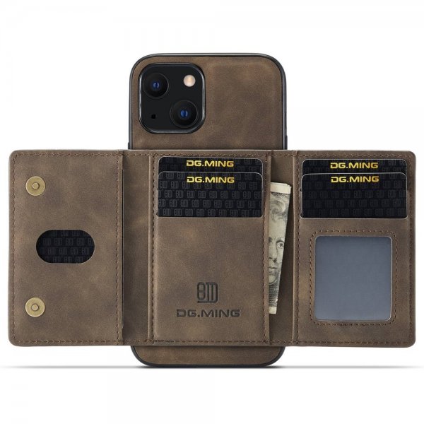 Dg.Ming iPhone 15 Deksel M2 Series Avtakbart Kortholder Kaffe