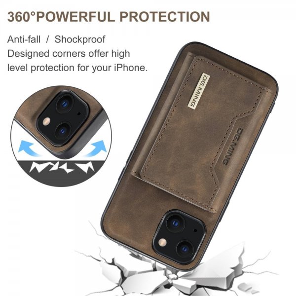 Dg.Ming iPhone 15 Deksel M2 Series Avtakbart Kortholder Kaffe