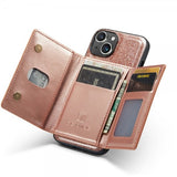 Dg.Ming iPhone 15 Deksel M3 Series Avtakbart Kortholder Glitter Rosegull