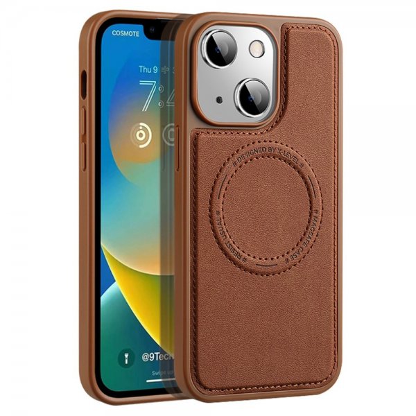 X-Level iPhone 15 Deksel MagSafe Denim Jacket Brun