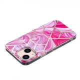 iPhone 15 Deksel Marmormønster Rosa Rød