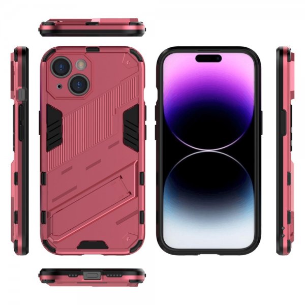 iPhone 15 Deksel med Stativ Magenta