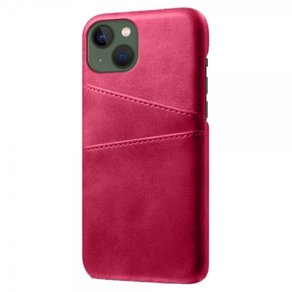 iPhone 15 Deksel med To Kortlommer Magenta
