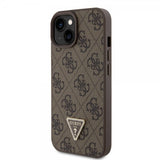 Guess iPhone 15 Deksel Metal Logo Strass Crossbody Strap Brun