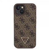 Guess iPhone 15 Deksel Metal Logo Strass Crossbody Strap Brun