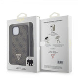 Guess iPhone 15 Deksel Metal Logo Strass Crossbody Strap Brun