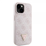 Guess iPhone 15 Deksel Metal Logo Strass Crossbody Strap Rosa