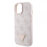 Guess iPhone 15 Deksel Metal Logo Strass Crossbody Strap Rosa